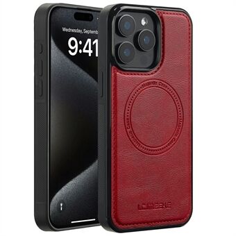 LC.IMEEKE För iPhone 15 Pro Max Magnetiskt Fodral Kompatibelt med MagSafe Läder+TPU Bakre Skydd