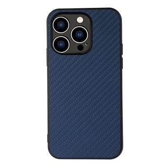 Till iPhone 15 Pro Max: Kolfiber-textur, repfri klädd läderöverdrag TPU-telefonfodral.