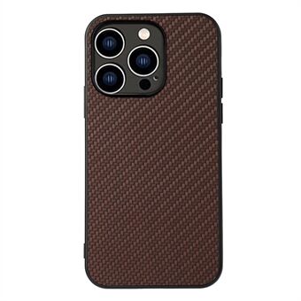Till iPhone 15 Pro Max: Förstärkt kolfiberstruktur, Antirepfodral med läderöverdrag tillverkat av TPU-material.