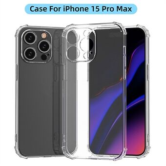 För iPhone 15 Pro Max HD Genomskinligt Telefonfodral med skydd för de fyra hörnen TPU-mobilfodral