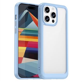 För iPhone 15 Pro Max Bakre Sida TPU+Akryl Mobiltelefon Genomskinligt Skyddsfodral.