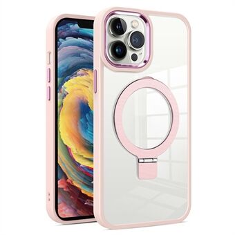 För iPhone 15 Pro Max magnetisk ringställning baksida i genomskinligt PC+TPU-fodral.