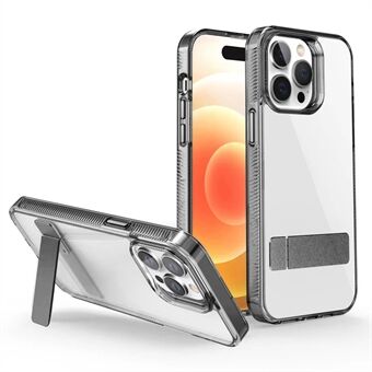 G-stil för iPhone 15 Pro Max Repskyddande Kickstand TPU + Akrylklar Mobilfodral