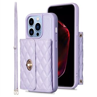 För iPhone 15 Pro Max-telefonfodral med kortfack PU-läder+TPU-stödskydd