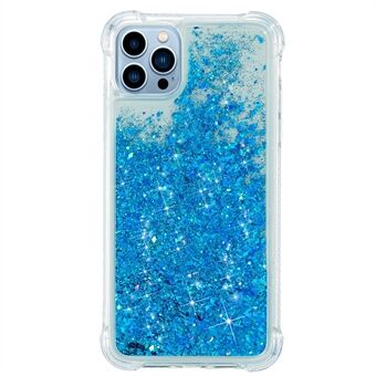 Till iPhone 15 Pro Max snabbvändande glittertelefonfodral med förstärkta hörn, TPU-skyddande skal