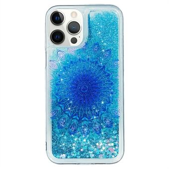 För iPhone 15 Pro Max, Glitter Bling Powder Quicksand-skal med mönstertryck, TPU-telefonfodral.