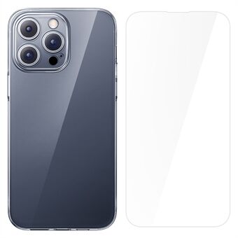 BASEUS Corning-serien För iPhone 15 Pro Max Transparent Skal Reptåligt Corning Glas+TPU Telefondetalj med Härdat Glasfilm