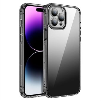 KSTDESIGN Akryl+TPU Genomskinligt Telefonfodral för iPhone 15 Pro Max, Glasskärmsskydd Telefonfodral