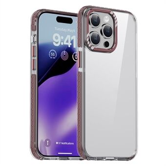 Skyddande fodral för iPhone 15 Pro Max Antidropp Hårt PC+TPU-telefonfodral med metalllinsram