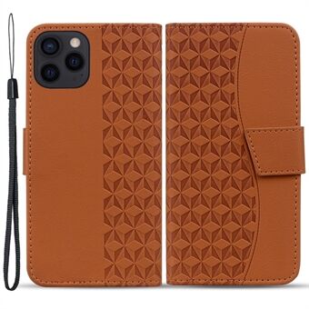 För iPhone 15 Pro Max Case PU läderplånboktryck Telefonstödöverdrag