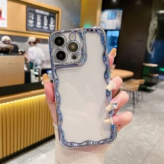 För iPhone 15 Pro Max genomskinligt bakskal TPU elektropläterat mobilskydd