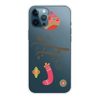 För iPhone 15 Pro Max Skyddande skal mjuk TPU Xmas mönstertryck Anti-Drop mobilskydd