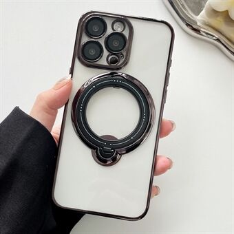 För iPhone 15 Pro Max-fodral kompatibelt med MagSafe, PC+TPU ringstödtelefonskal