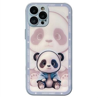 Mobilfodral till iPhone 15 Pro Max, med motiv av en skuggpanda i härdat glas och TPU-skalm.