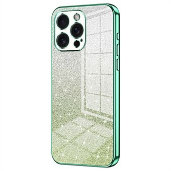 För iPhone 15 Pro Max mobilfodral med exakta utskärningar, TPU-elektropläterad glitteröverdrag.