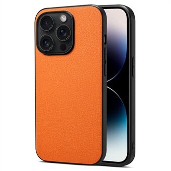 För iPhone 15 Pro Max Kalfstextur Fodral Stötsäker PC+TPU+PU-läder Mobilskydd på baksidan