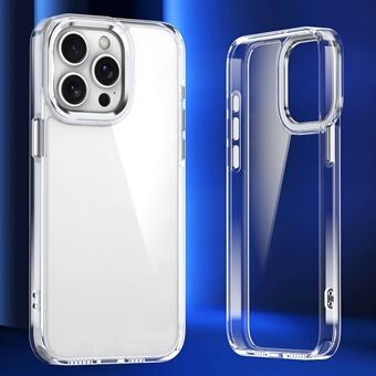 För iPhone 15 Pro Max mobilfodral, stöttåligt genomskinligt TPU + PC-baksida