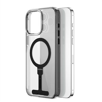 WIWU FYY-014 För iPhone 15 Pro Max Genomskinligt skal med ställning Kickstand PC-telefonfodral Kompatibelt med MagSafe