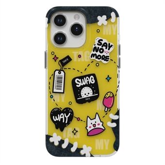 TGVI: Snygga serien För iPhone 15 Pro Max-skal IML-graffitimönster PET+TPU-telefonfodral