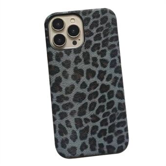 För iPhone 15 Pro Max Leopardmönstrad mobilskal i PC+PU-läder (Inte hel täckning)