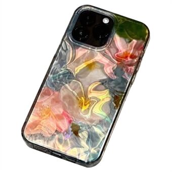 För iPhone 15 Pro Max-skal PC+TPU-telefonskydd Laservågrulleblommig mönsterdesign