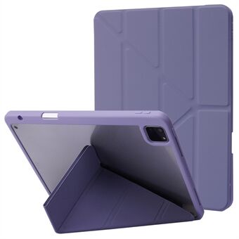 För iPad Pro 13 (2024) Fodral Origami-stativ Lädertäcke för surfplatta med automatisk väckning / sömnläge