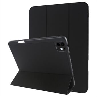 För iPad Pro 11 (2024) Skyddande Fodral i PU-läder med Tri-Fold Stativ Täcke