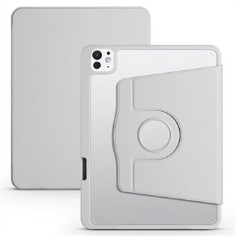 För iPad Ro 11 (2024) Fodral Smart PU Läder+Akril Roterande Surfplatte-Fodral