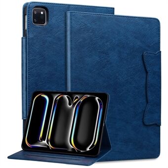 För iPad Pro 11 (2024) Case PU Läder Folio Ställ Surfplatta Skydd Kattformad Magnetiskt Spänne