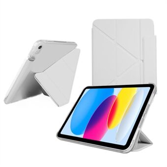 För iPad Air 11 (2024) Case Origami Stand PU läder Transparent baksida Surfplattaöverdrag med pennhållare