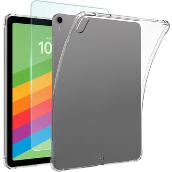 För iPad Air 11 (2024) skal TPU dropptålig genomskinligt skyddsfodral + härdat glas skärmskydd.