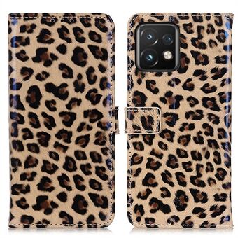 För Motorola Edge 40 Pro 5G / Moto X40 5G Leopardmönster Telefonfodral i PU-läder + TPU-plånboksställning, fullständigt skyddsfodral.