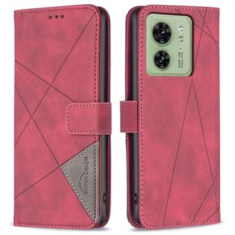 BINFEN COLOR BF05 Skyddsfodral för Motorola Edge 40 5G Stand Wallet PU-läderpräglat telefonfodral