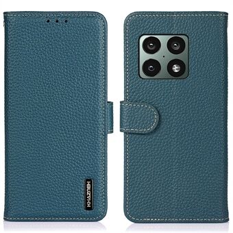 KHAZNEH Litchi Texture Magnetisk stängning Topplager Telefonfodral i äkta läder Stand för OnePlus 10 Pro 5G