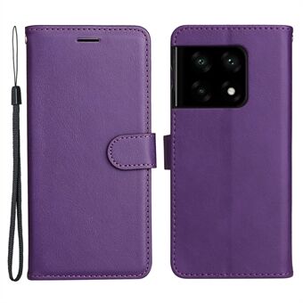 KT Leather Series-2 plånboksfodral för OnePlus 10 Pro 5G, PU-läder TPU Stötsäker Flip Folio Stand Cover med handledsrem