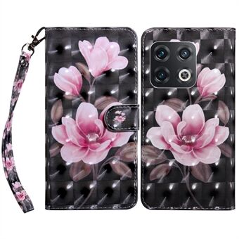 För OnePlus 10 Pro 5G 3D Plånbok Telefonfodral Creative Pattern Printing PU Läderfodral Stand Mjuk TPU Bokomslag med rem