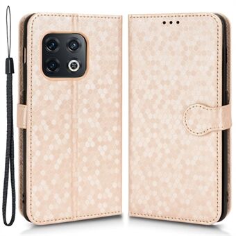 För OnePlus 10 Pro 5G Dot Pattern Imprinted Folio Flip Telefonfodral PU Läder Skyddsfodral med Stand