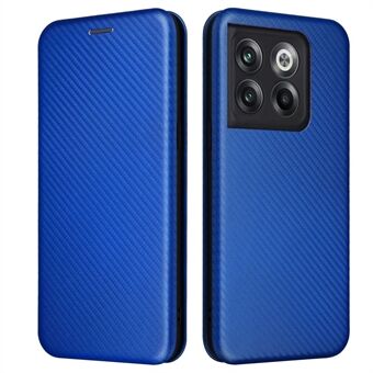 För OnePlus 10T 5G / ACE Pro 5G Carbon Fiber Texture Smartphone Fodral PU Läder Magnetisk Autoabsorberad Stand Korthållare Funktion Telefonskal