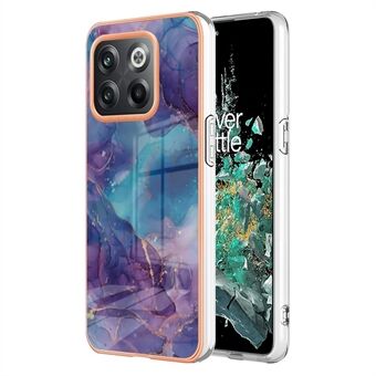 För OnePlus 10T 5G / ACE Pro 5G YB IMD Series-16 Style E Marble Pattern Telefonfodral 2,0 mm TPU galvaniseringsram Skyddande IMD-fodral