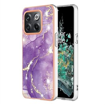 För OnePlus 10T 5G / ACE Pro 5G YB IMD Series-2 Marble Pattern Telefonfodral Elektropleringsram Mjuk TPU IMD Anti-Fingerprint Cover