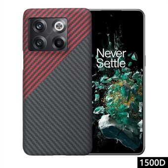 För OnePlus Ace Pro 5G / 10T 5G Aramidfiber Mobilfodral 1500D Grov Textur Stort Objektivutskärningsskydd - Röd+Svart