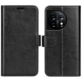 För OnePlus 11 5G Full Skydd Crazy Horse Texture PU Läder Magnetisk Telefonfodral Stand Plånbok Flip Telefonskydd