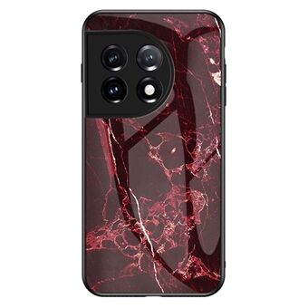 Härdat glas + PC + TPU-telefonfodral för OnePlus 11 5G, marmormönsterutskrift Dropsäkert smartphonefodral