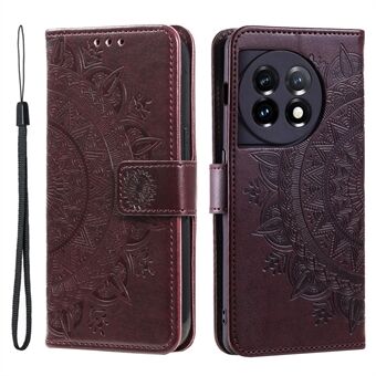 Läder Flip-fodral för OnePlus 11 5G Stötsäkert telefonskal Mandala Flower Pattern Plånbok Telefonskydd