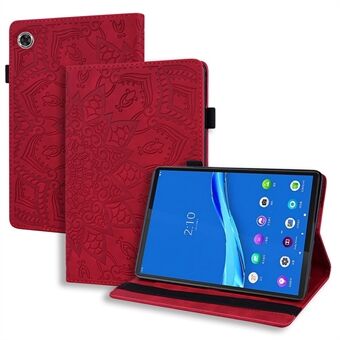 För Lenovo Tab M10 Plus (Gen 3) tryckt blommönster Tabletfodral Anti-scratch Drop-proof PU-läder Korthållarställ med Pennhållare.