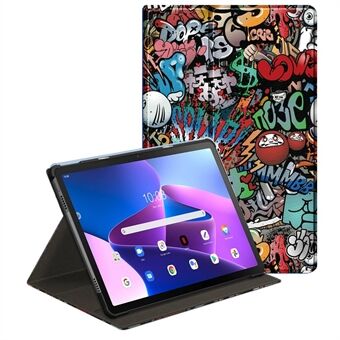 För Lenovo Tab M10 Plus (3rd Gen) / Xiaoxin Pad 2022, 10,6 tum, Anti-scratch Anti-fall penna plats design mönstertillverkning vridstående design PU-läderfodral för surfplatta med automatisk väckning / sömn.