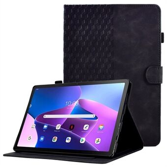 Automatisk väckning / sömn stötsäker skyddsfodral för Lenovo Tab M10 Plus (3:e generationen) / Xiaoxin Pad 2022 10,6 tum Mönsterpräglad Anti-dropp Omslag Solid färg Stitching Tablet Läderstativfodral med kortplatser