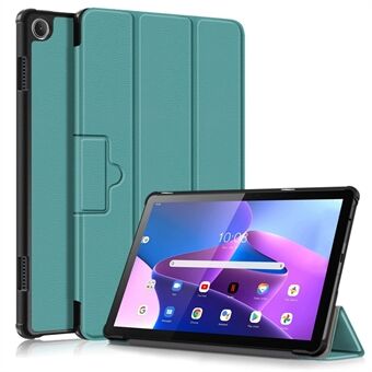 För Lenovo Tab M10 (Gen 3) 10.1 tum 328F Trifold Ställfodral Surfplatta i mikrofiberläder Automatisk uppvakning/nerstängning Magnetisk stängning Anti-rep Skyddande fodral