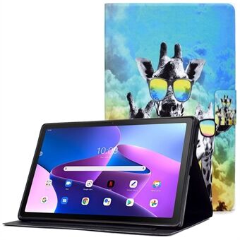 PU-läderfodral till Lenovo Tab M10 (Gen 3) TB-328FU / TB-328XU, Mönstertryckning Korthållare Stötsäker skydd med justerbar ställning