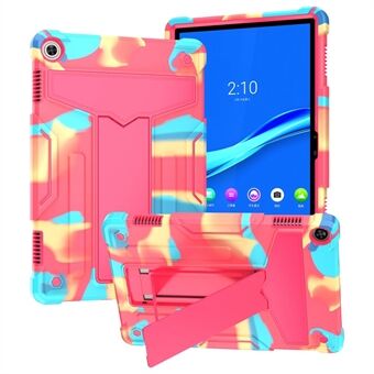 För Lenovo Tab M10 (Gen 3) TB-328FU / TB-328XU skyddsfodral med T-formad stativstöd, stötsäker PC + silikonfodral för surfplatta.